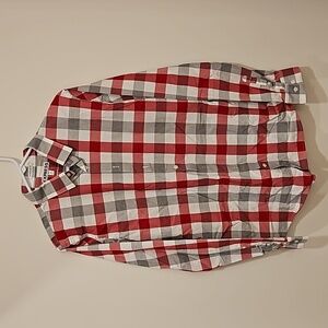 Men's Express Button Down Plaid Shirt Large Extra Slim Fit